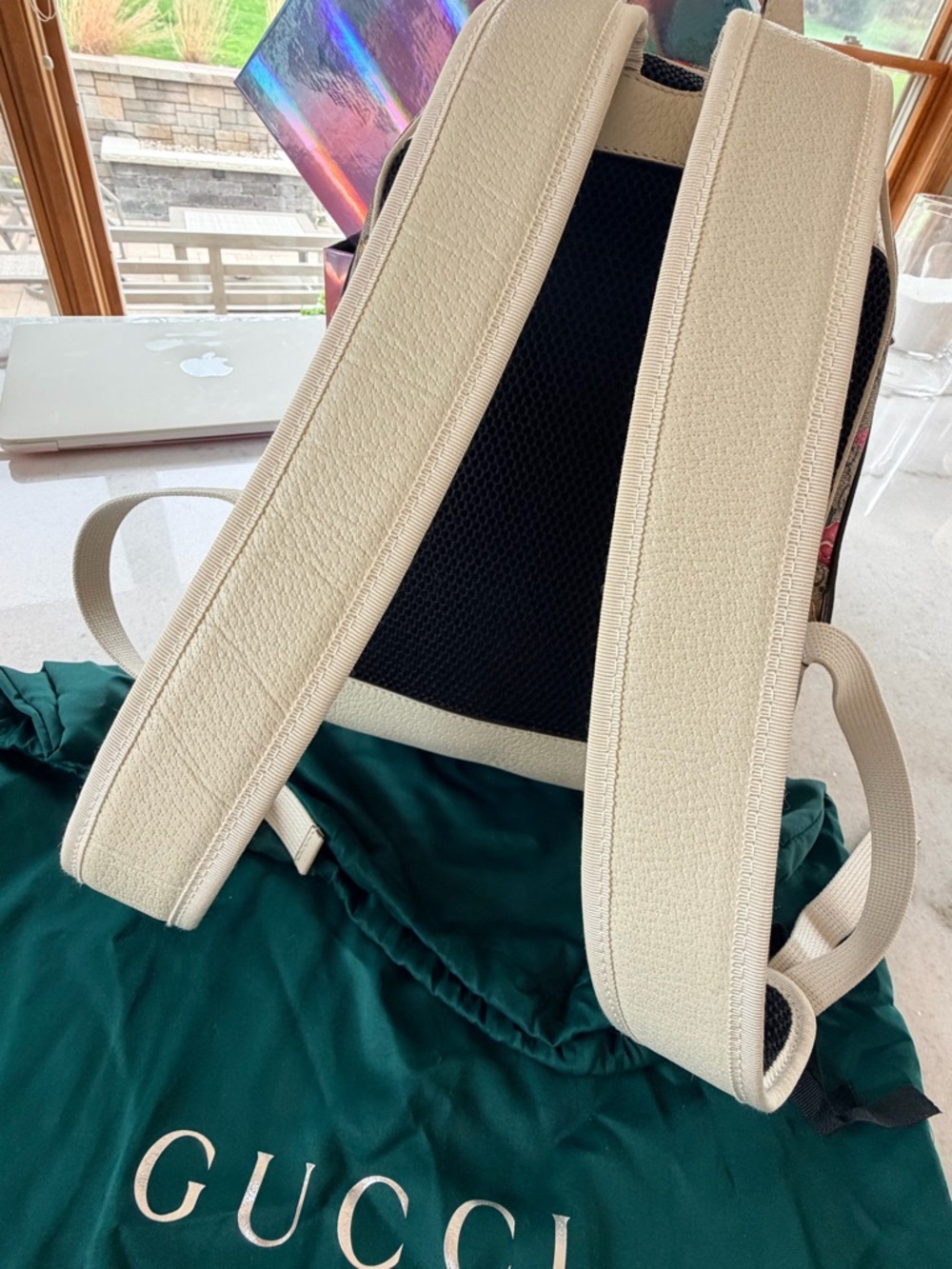 Gucci Floral GG Canvas Ophidia Backpack in Multicolor and Cream Leather - Picture 15 of 15
